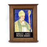 A Carter pictorial tile panel advertising 'Bibles and Prayer Books',