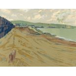 Arthur Charlton (British 1917-2007)/Swansea Docks/with beach to foreground/signed /lithograph with