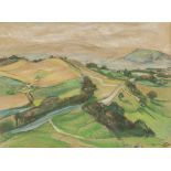 Rudolf Helmut Sauter RI (British 1895-1977)/On Painswick Beacon/view from the top,