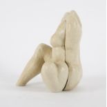 Peter Wright, a porcelain sculptural goup of two interlocking forms creating a nude torso,