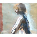 Peter Bailey (British, born 1952)/Diane/half-length portrait/oil on paper, 19cm x 23.
