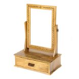 (H) Bert Buri, Sussex Guild, a walnut and herringbone banded swing dressing mirror,