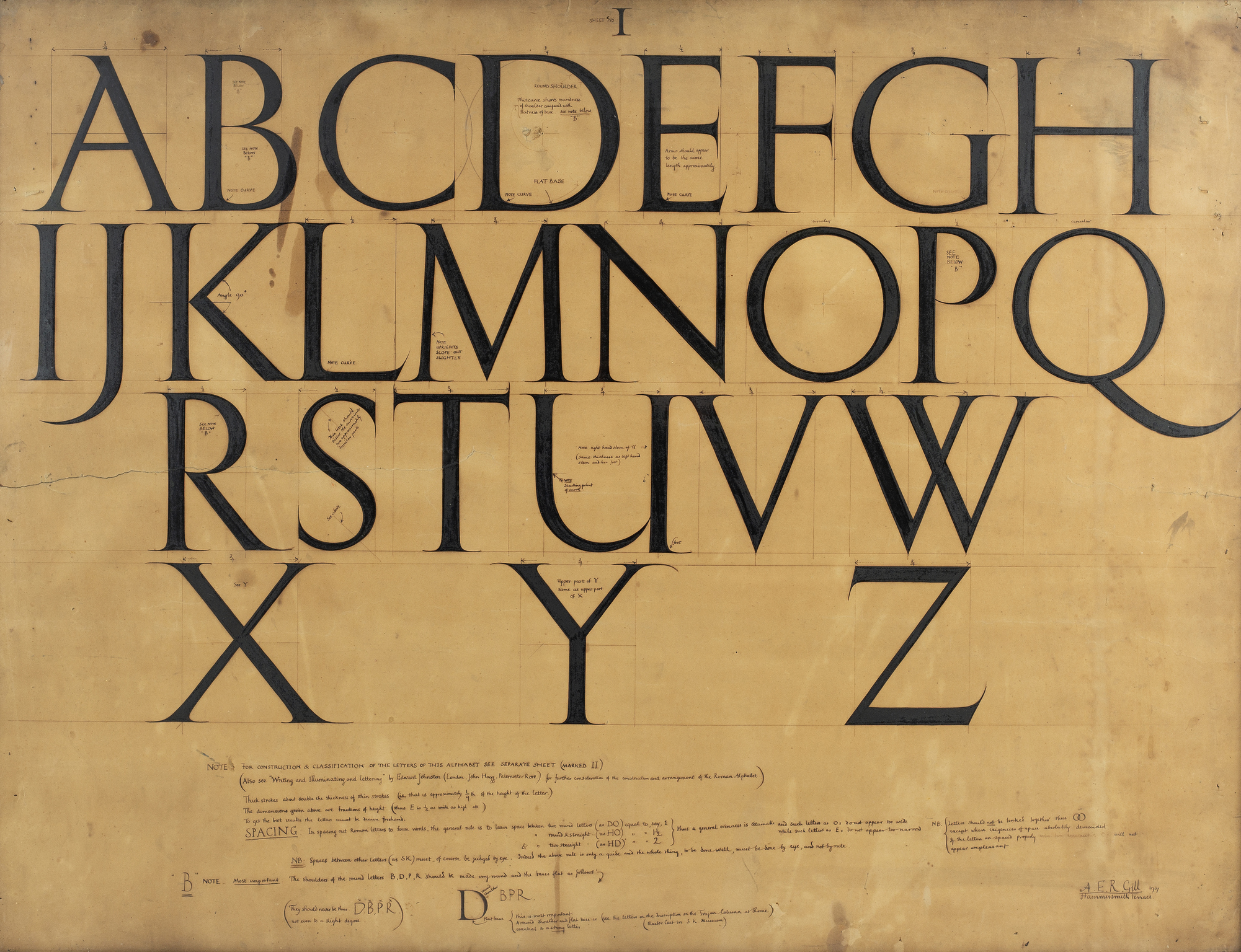 A E R (Eric) Gill (British 1882-1940)/Three Designs for Lettering/ for WHSmith corporate - Image 5 of 6