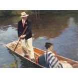 Frank Wagner (born 1967)/Leander member punting his girl friend/oil on canvas,