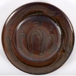 Ray Finch for Winchcombe Pottery, a stoneware plate with combed decoration, impressed mark,