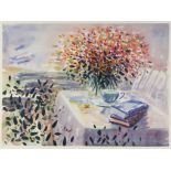 20th Century School/Spring Flowers II/signed indistinctly, inscribed with title and A/P/watercolour,