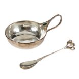 Guild of Handicraft, an Arts & Crafts style silver porringer and spoon, London 1999,