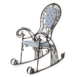 Derek Lloyd FWCB/The Peacock Chair/ a wrought iron rocking chair,