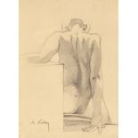 Marc Folly/Nude Study/signed lower left, inscribed verso and with gallery stamp/pencil,