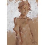 Paul Hedley (British, born 1947)/Amber (Nude Study)/signed lower right/mixed media, 39.5cm x 27.