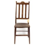 A Heal & Son single chair with slatted back and elm seat,