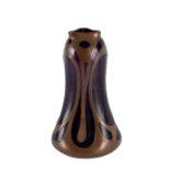 Style of Koloman Moser for Loetz, an amethyst glass vase with copper overlay,