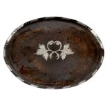 Paul Gilling, a copper and pewter tray in the Arts & Crafts style after Hugh Wallis,