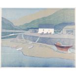 Arthur Charlton (British 1917-2007)/Solva/view of the estuary and harbour/aquatint, image size 40.