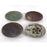 Style of Yoshinori Hagiwara, four Japanese studio pottery plates,