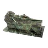 Bruno Zach (Austrian 1891-1935)/an Art Deco patinated bronze figural box,