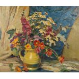 William Charles Penn (British 1877-1968)/Still Life of Flowers in a Jug/signed/oil on canvas,