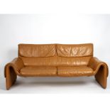 De Sede, Switzerland, a tan leather sofa, design no DS2011,