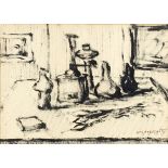 Lino Perissinotti (Italian 1897-1967)/Still Life/signed lower right/black wash on paper, 22cm x 30.