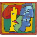 Gabriel Weissman (British, Contemporary)/A Man and A Woman/signed and dated 1991/oil on board,