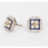 A pair of Art Deco diamond,