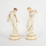 A pair of Royal Worcester figures, The Water Carriers, 41cm high,