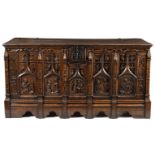 A 16th Century North German oak coffer, restorations,