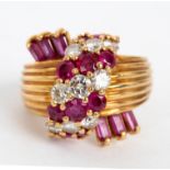 A ruby and diamond dress ring by Kutchinsky,