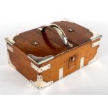 A twin-section cigar box with silver mounts, London 1893,