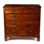 A George III mahogany chest of two short over three long drawers,