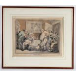 T Rowlandson after S Alken/Studious Gluttons/colour print, 28cm x 36.