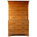 A George III mahogany and inlaid chest-on-chest,