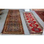 A Hamadan runner, West Persia, 350cm x 84cm and another runner,