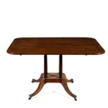 A Regency mahogany and brass line inlaid breakfast table,