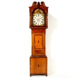 An oak and mahogany crossbanded eight-day longcase clock, Jno.