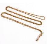 A 9ct gold guard chain, 148cm long,