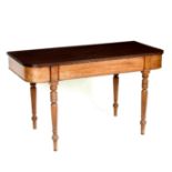 A George III mahogany D-shaped side table (probably the end of a dining table),