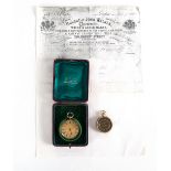 A lady's engraved pocket watch, the case stamped 18K by John Walker, 48 Princes Street,