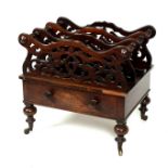 A 19th Century rosewood fretwork carved music Canterbury,