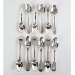 A set of six George III provincial silver teaspoons, Dorothy Langlands,