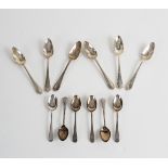 A set of six silver grapefruit spoons, Mappin & Webb,