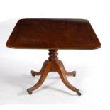 A Regency mahogany and brass line inlaid breakfast table,