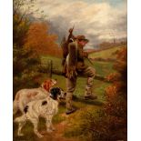 Sylvester Martin (act. 1856-1906)/Boy with Game and Spaniels/oil on canvas, 30cm x 24.