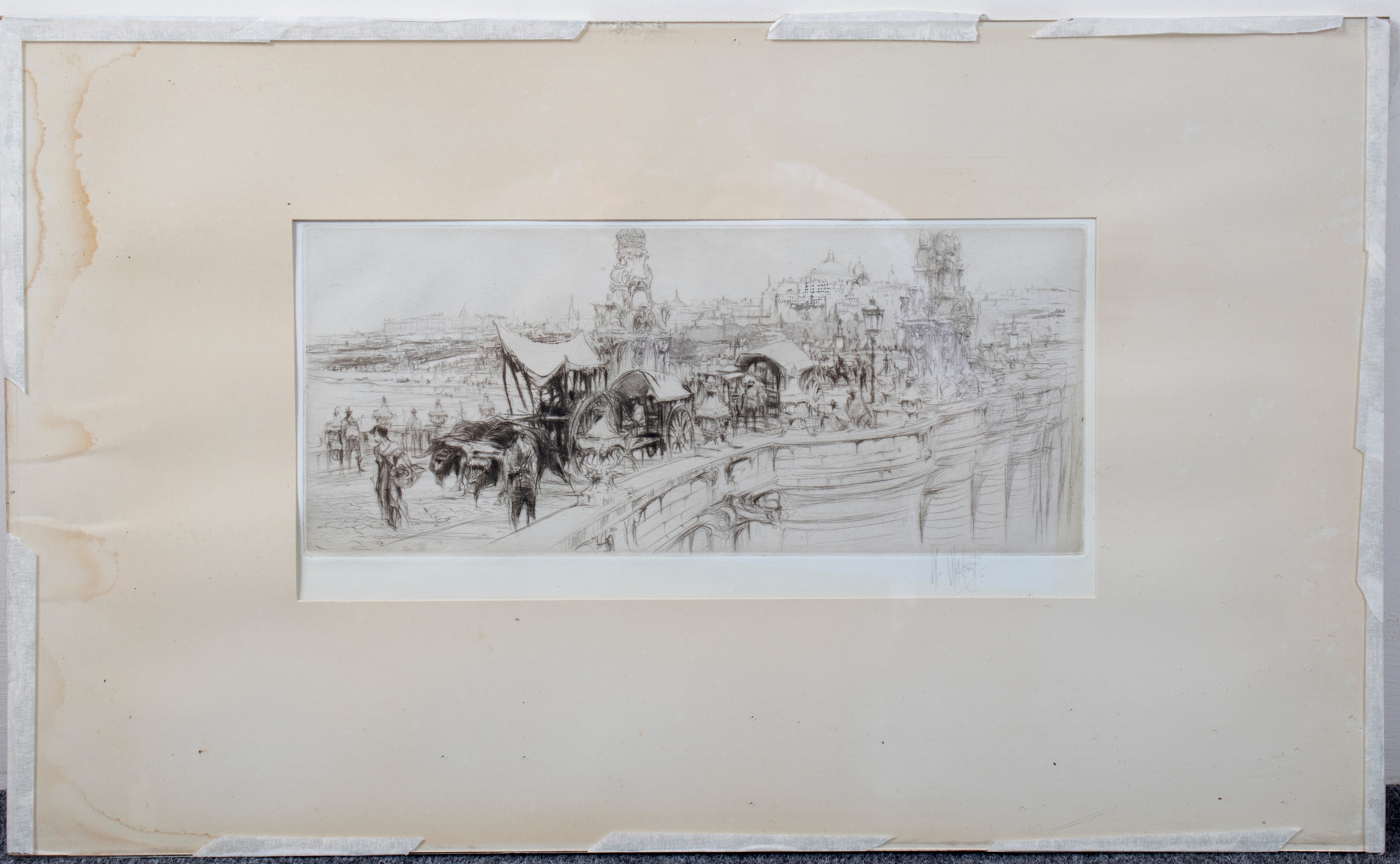 William Walcot (British 1874-1943)/Segovia Bridge, Madrid/signed/etching, 15cm x 34. - Image 2 of 2