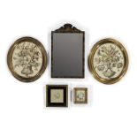 A George I style Chinoiserie lacquered toilet mirror, circa 1920, with easel support, 51cm x 31.