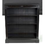 A 19th Century ebonised open bookcase, 106.