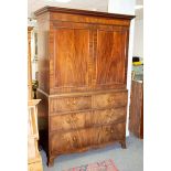 A 19th Century mahogany linen press adapted for hanging,