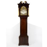 An oak cased eight-day longcase clock, the arched dial signed Arch Laurie,