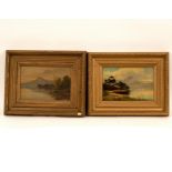 J Kinley (19th Century)/Lake Scenes with Sailing Boats/a pair/signed lower right/oil on canvas, 19.