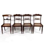 A set of four early Victorian simulated rosewood dining chairs, circa 1840,